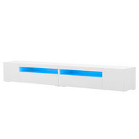 TV-SCHRANK 240/35,5/38,5 cm weiß MDF mit variabler LED-Beleuchtung und symmetrischem Design - Weiß, Holzwerkstoff (240/35.5/38.5cm) - OKWISH
