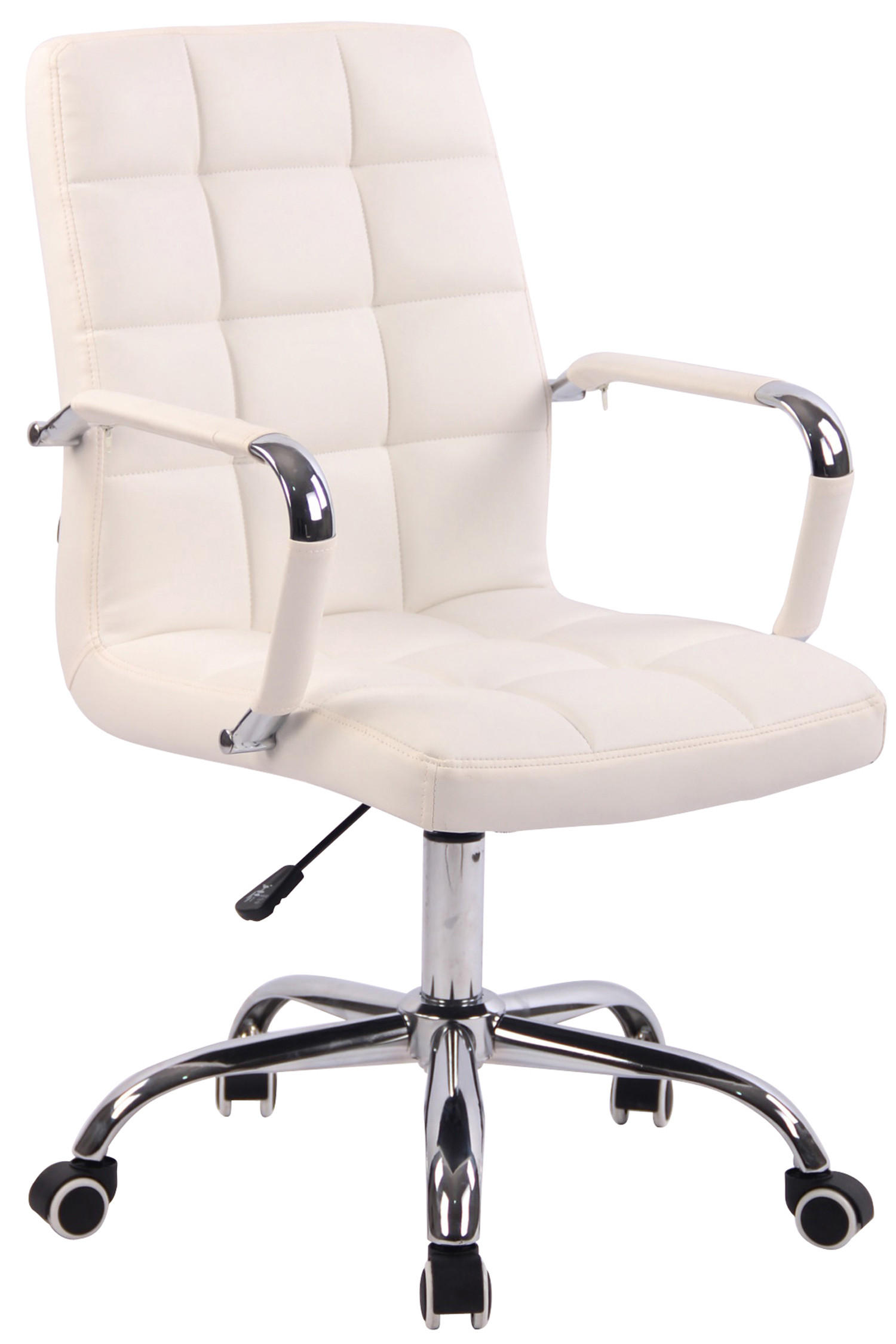 BÜROSTUHL Deal, Kunstleder Weiß - Weiß, Textil/Metall (56/104/62cm) - TPFLiving