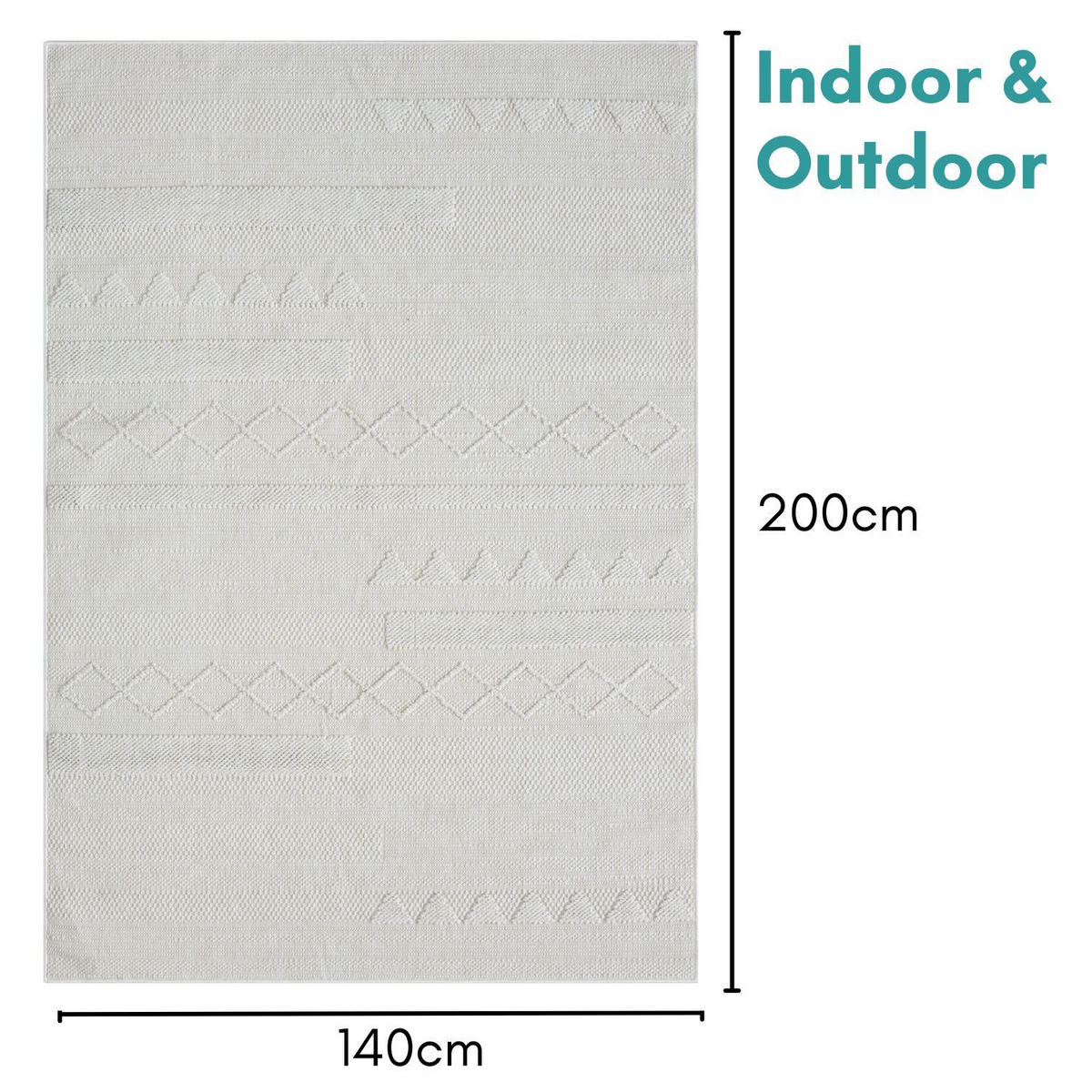 OUTDOORTEPPICH Tony Creme,Ecru,Weiß 140/200 cm - Creme, Textil (140/200cm) - My-Rug