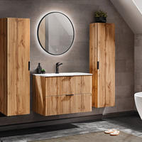 BADMÖBEL-SET 4-TLG. Adelaide-56 - Braun, Holzwerkstoff (180/200/46cm) - Lomado
