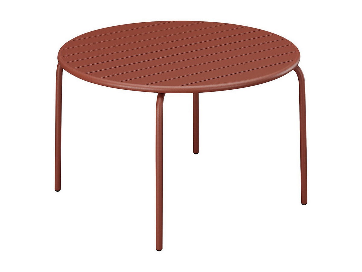 GARTENTISCH rund - D. 130 cm - Metall - Terracotta - MIRMANDE von MYLIA - Braun, Metall (130/130/74cm) - Vente-Unique