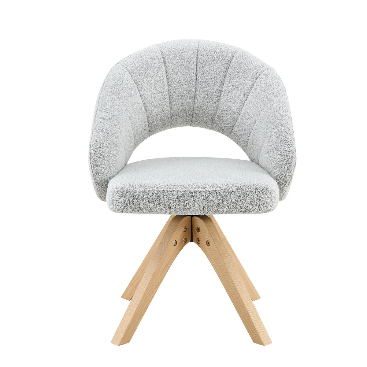 ESSZIMMERSTUHL 2er-Set drehbar 84 cm Samt Light Gray mit Massivholzbeinen - Hellgrau, Holz (49/84/46cm) - Meubliv