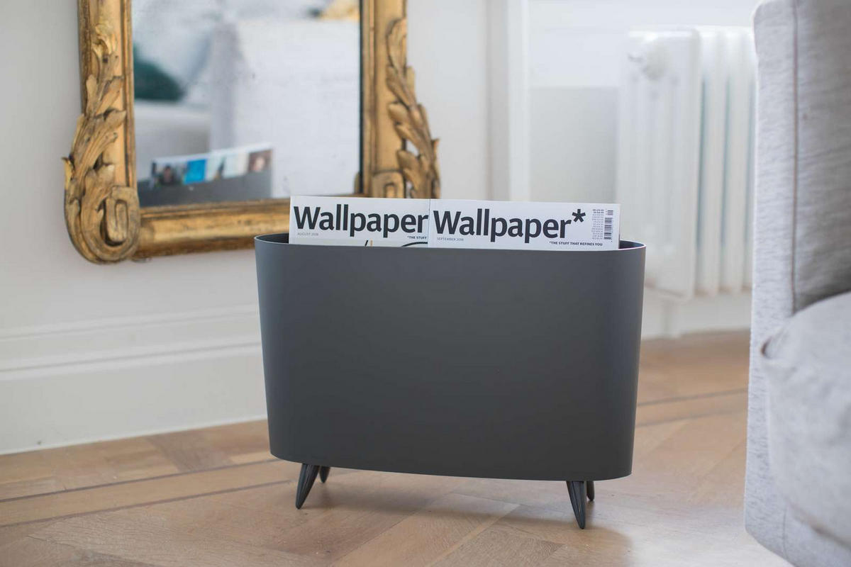 ZEITUNGSSTÄNDER Milano cosmos black 12 x 45,7 x 31,5 cm - Schwarz, Kunststoff (45.7/31.5/12cm) - Koziol