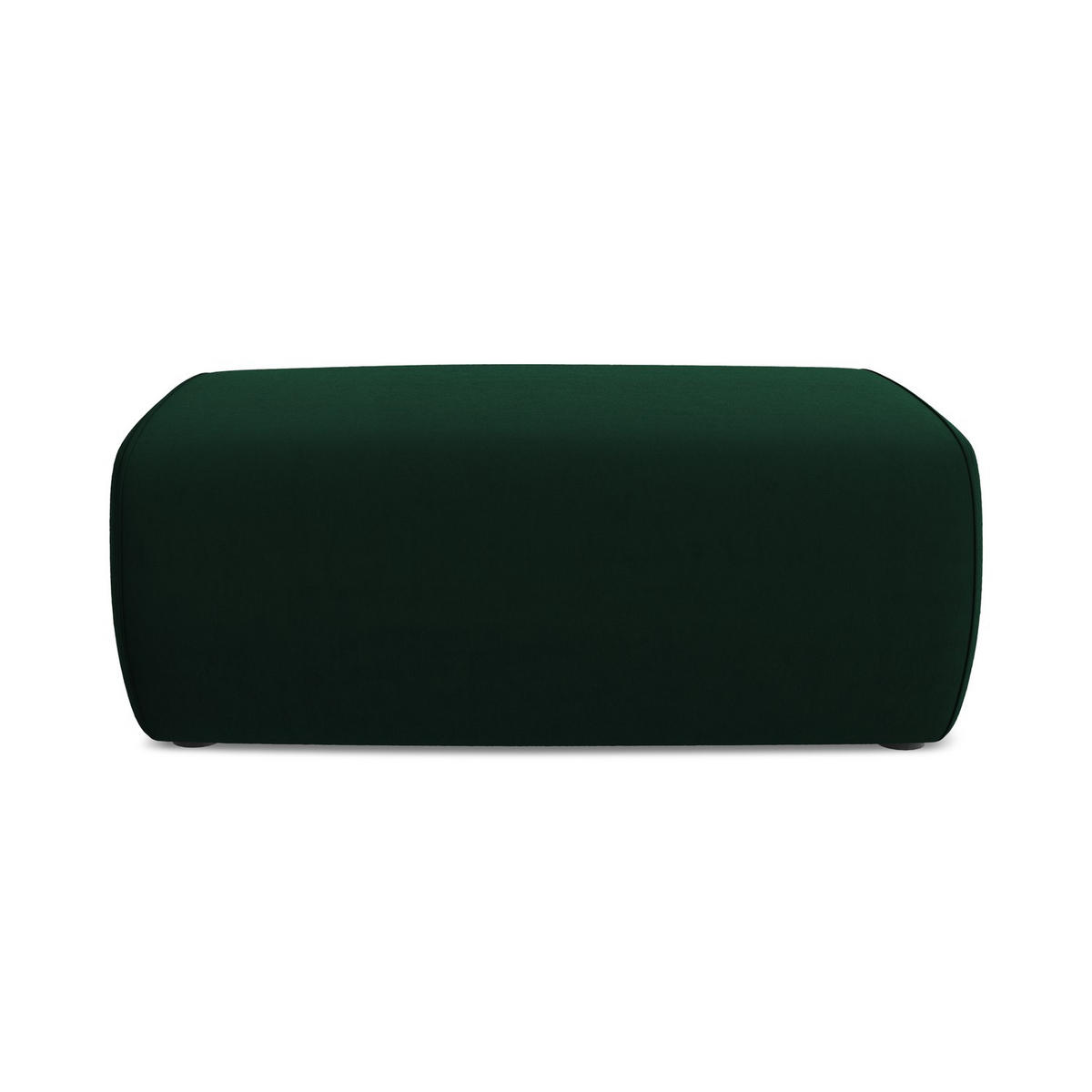 POUF Samt Stoff Grün - Dunkelgrün/Schwarz, Kunststoff/Textil (102/40/62cm) - LaMiaSofa