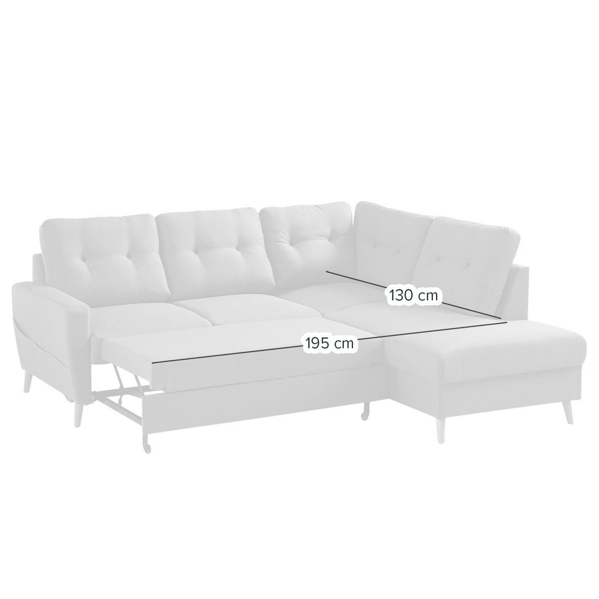 ECKSOFA mit Ottomane - Webstoff - Hellbraun/Dunkelbraun, Holz/Textil (230/200cm) - home24