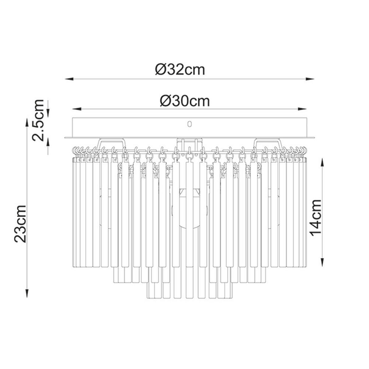 DECKENLEUCHTE GORLEY Glasstäbe Grün Schwarz - Grün, Metall (32/32/23cm) - Globo Lighting