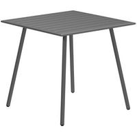 GARTENTISCH 80/80/74 cm aus Stahl, wetterfest mit Stahllatten und pulverbeschichtetem Gestell, Grau - Grau, Metall (80/80/74cm) - Redom