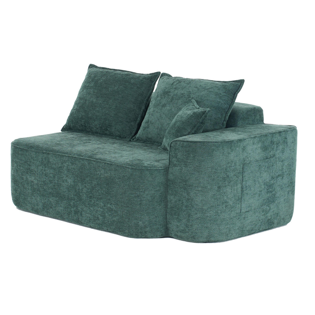 2MÍSTNÁ POHOVKA z žinylky, bez nutnosti montáže - zelená barva, textil (150/65/95cm) - Urban Meuble