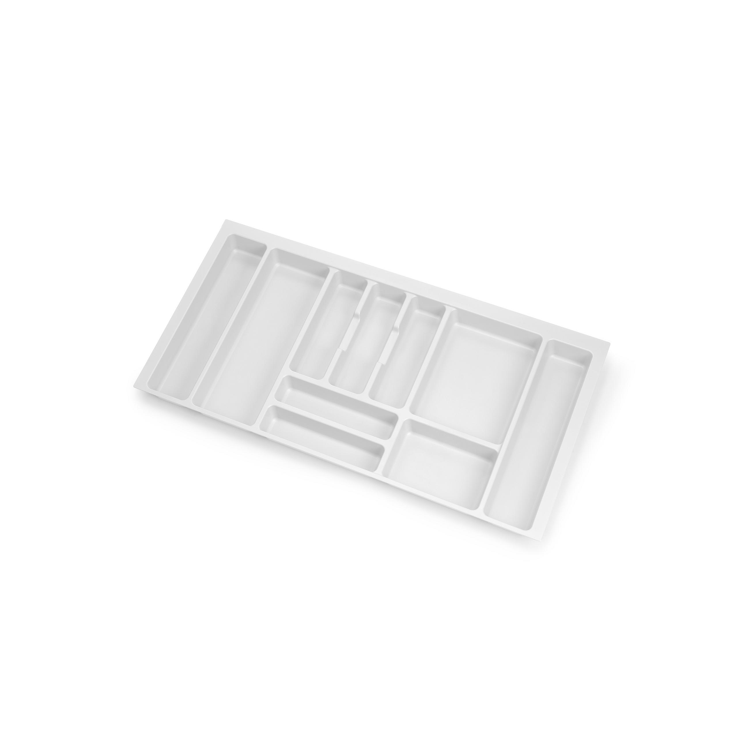 BESTECKEINSATZ Optima Vertex/Concept, Tiefe 500mm, Plattenstärkenstärke 16mm, Modul 900mm, Kunststoff, weiss - Weiß, Kunststoff (86.5/5/52cm) - EMUCA