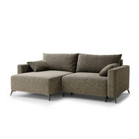 ECKSOFA MIT SCHLAFFUNKTION Leon Braun Chenille-Stoff - Schwarz/Braun, Holz/Holzwerkstoff (148/239cm) - Maison de Reve