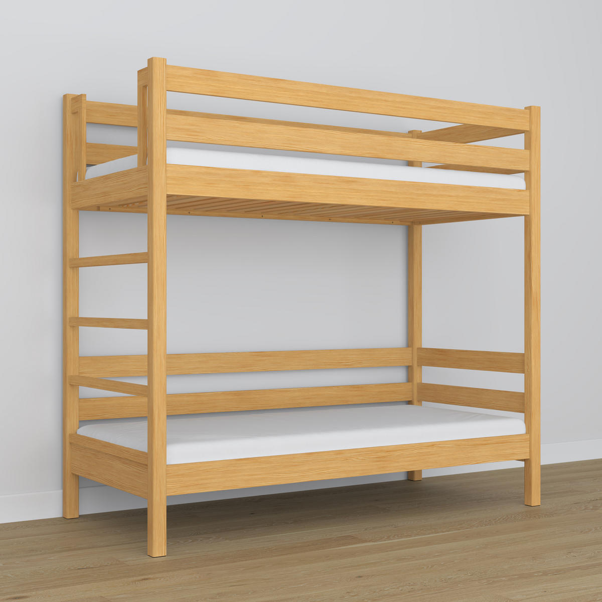 ETAGENBETT N03 Naturkiefer 80/190 - Hellbraun, Naturmaterialien/Holz (80/190cm) - N-Wood