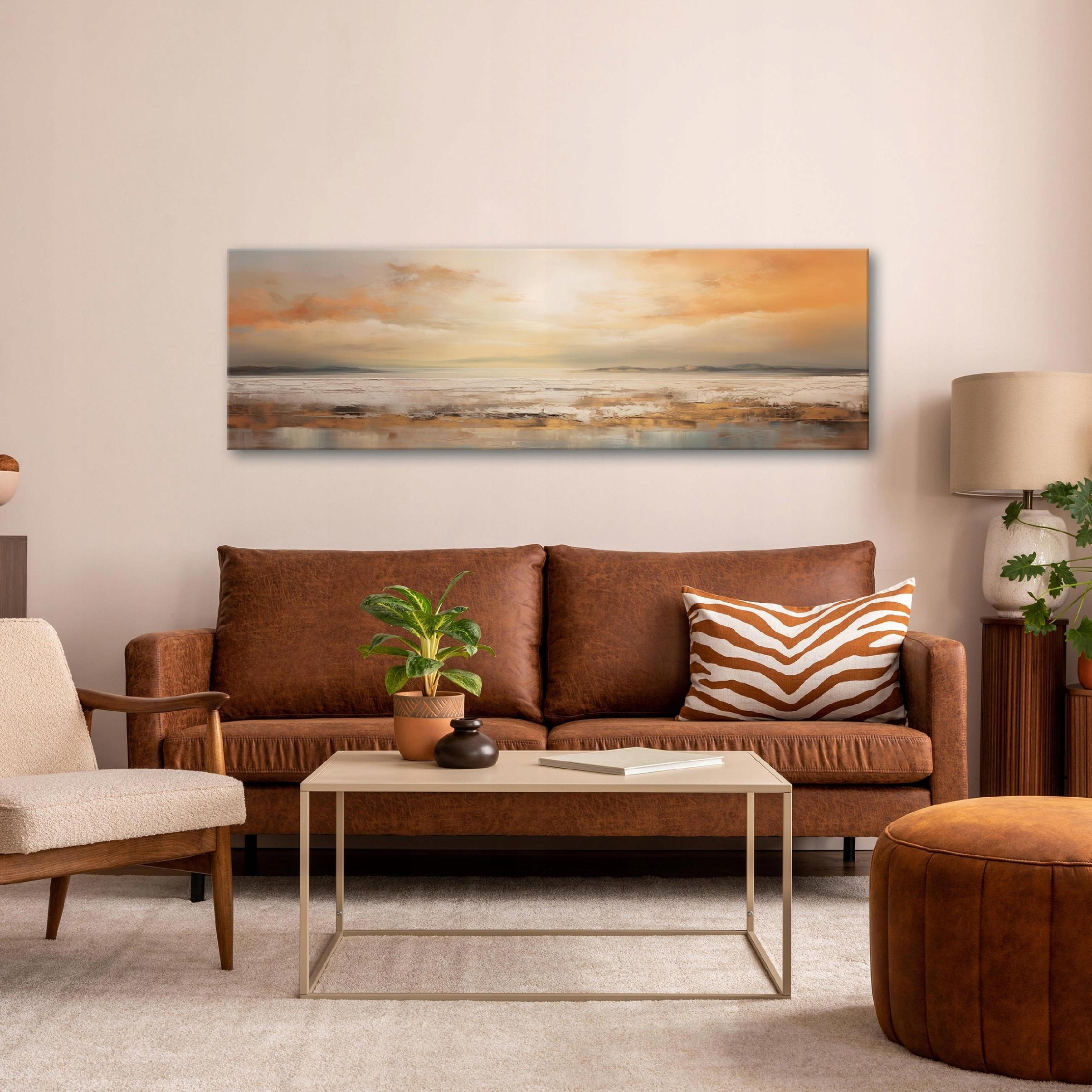 BILDER Abstrakt Meer Loft Modern Wohnzimmer 145x45 - Multicolor, Holzwerkstoff (145/45cm) - Wallarena