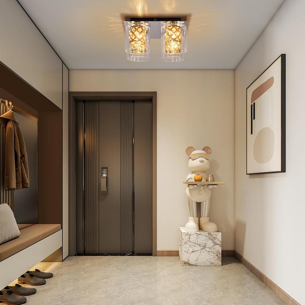 DECKENSTRAHLER Wellisr 30/16/30 cm - Transparent, Glas (30/30/16cm) - ZMH