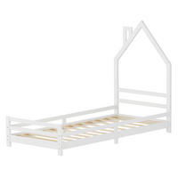 KINDERBETT Haus 90x200 cm Weiß - Weiß, Holz (90/200cm) - ML-DESIGN