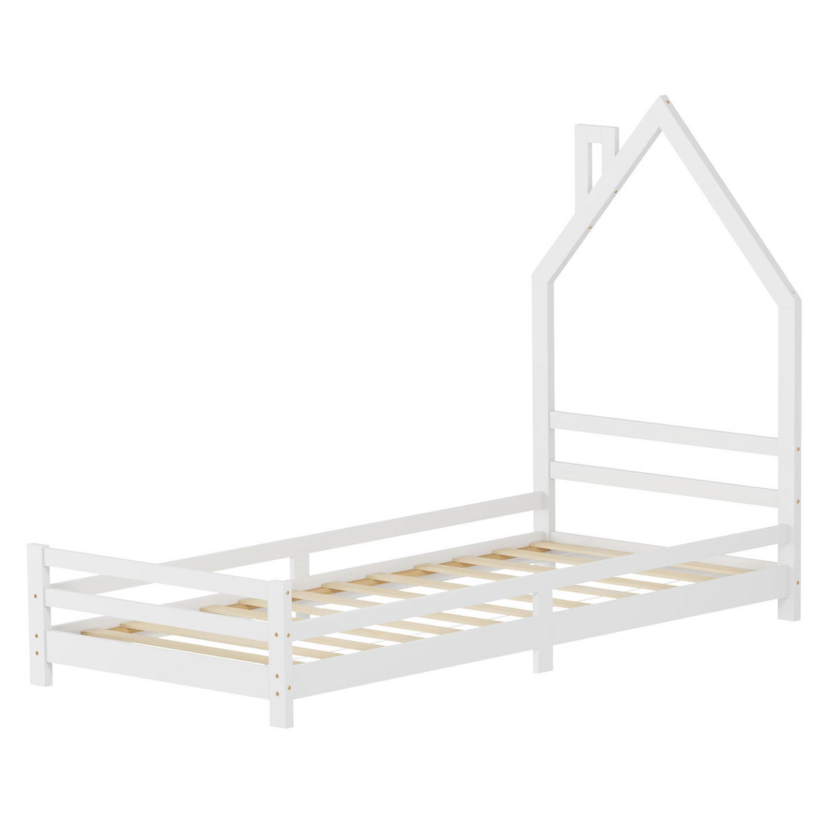 KINDERBETT Haus 90x200 cm Weiß - Weiß, Holz (90/200cm) - ML-DESIGN