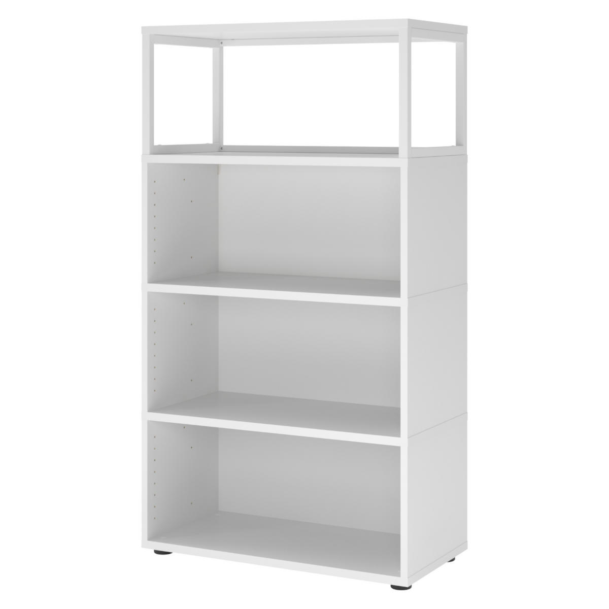 REGAL offen - 4 Ordnerhöhen 40/80/145,2 cm in Weiß - Weiß, Holzwerkstoff (80/145.2/40cm) - bümö
