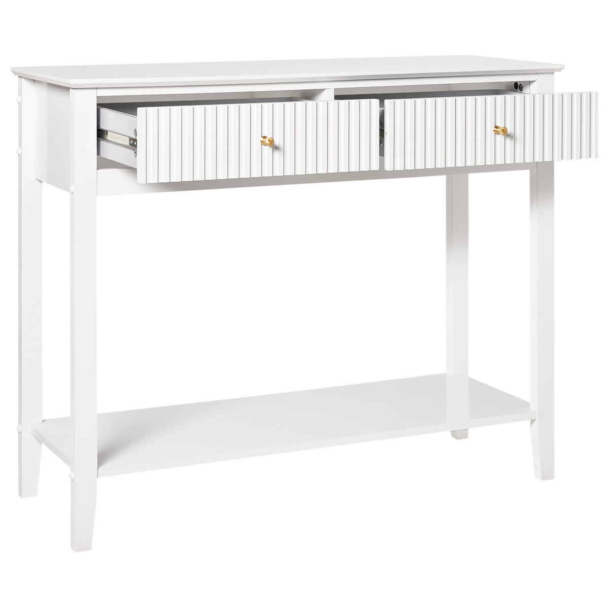 KONSOLENTISCH Weiß Assisi - Weiß, Holzwerkstoff (35/100/80cm) - Beliani