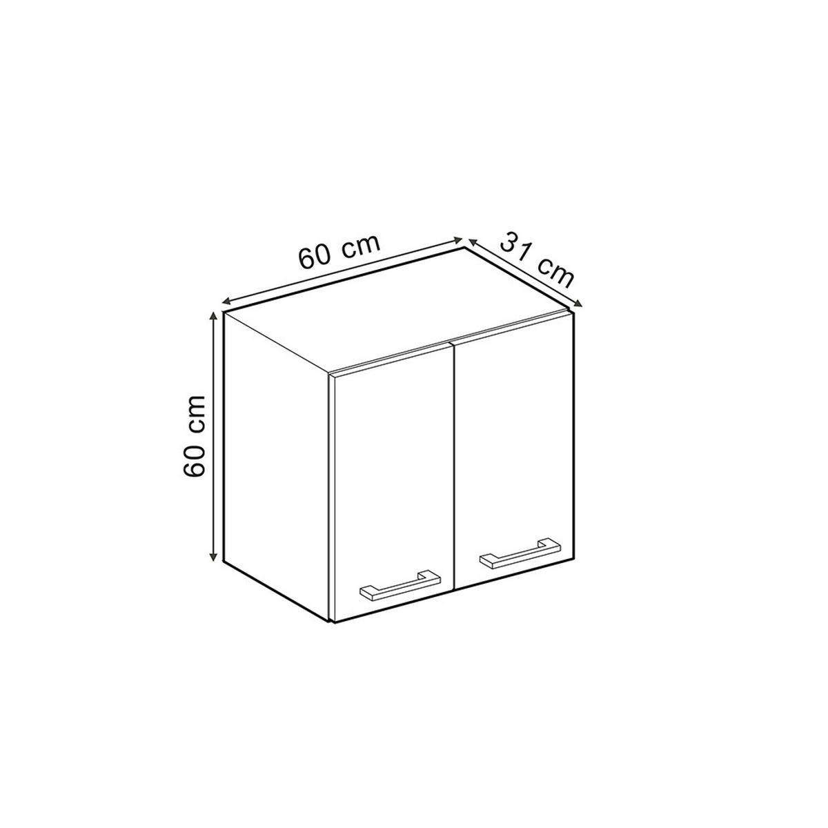 HÄNGESCHRANK R-Line Anthrazit Landhaus 60 cm - Honigeiche/Anthrazit, Holzwerkstoff (60/60/31cm) - Vicco