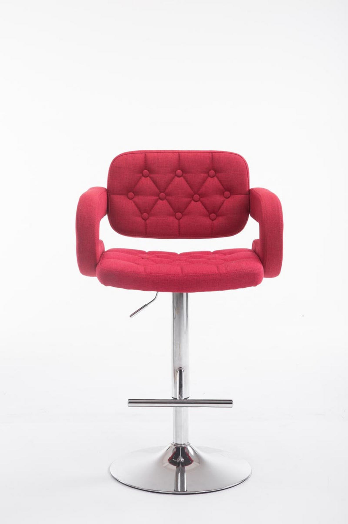 BARHOCKER Dubai, Gestell Metall in Chromoptik, STOFF Rot - Chromfarben/Rot, Textil/Metall (52/100/55cm) - TPFLiving