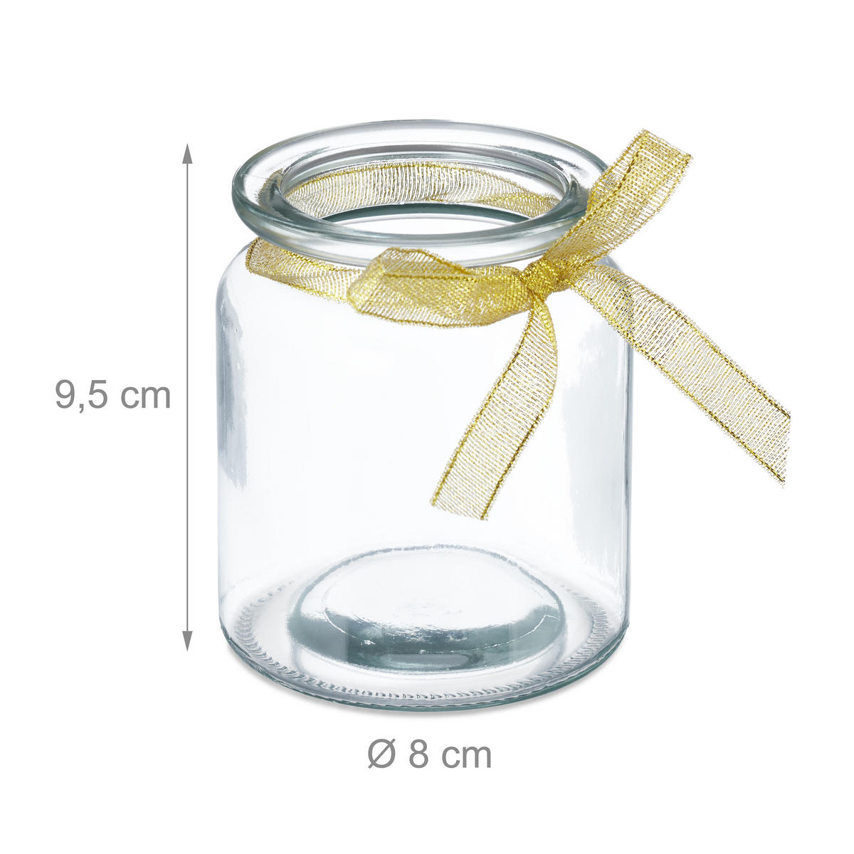 Transparent, Glas/Textil (9.5cm) - Relaxdays