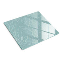 GLASPLATTE 60x52 cm Blattmuster - Blau, Glas (60/0.4/52cm) - TULUP