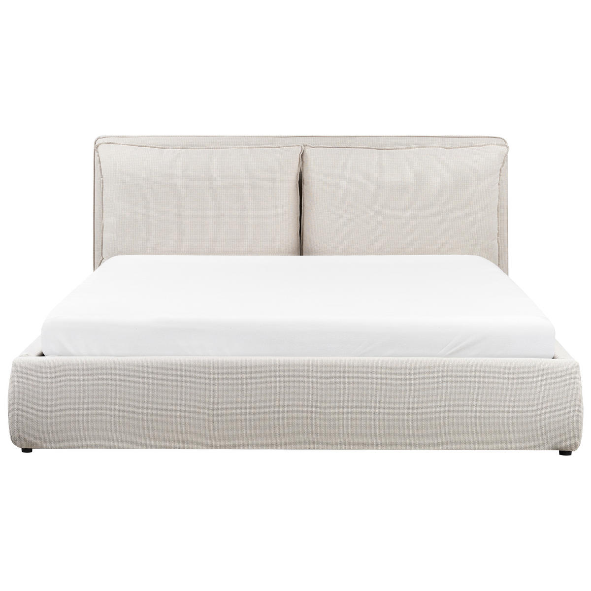 BETT mit Stauraum 180x200 cm Beige Bajonna - Beige, Textil (180/200cm) - Beliani