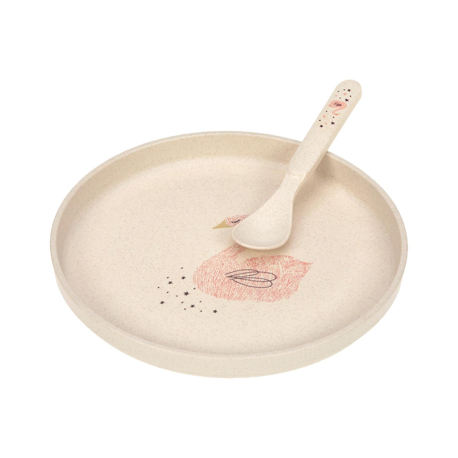 KINDER-GESCHIRR-SET Little Water Swan 4er Set - Beige, Kunststoff (7.2/26/22.7cm) - Lässig