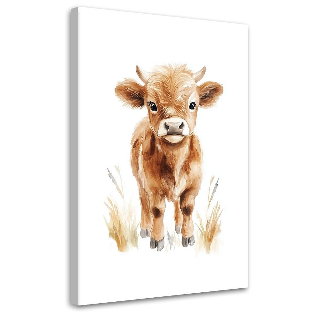 LEINWANDBILD Wandbild modern Kuh Tiere 70x100cm - Multicolor, Textil (70/100cm) - Feeby