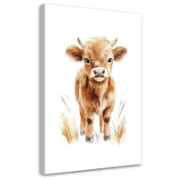 LEINWANDBILD Wandbild modern Kuh Tiere 40x60cm - Multicolor, Textil (40/60cm) - Feeby