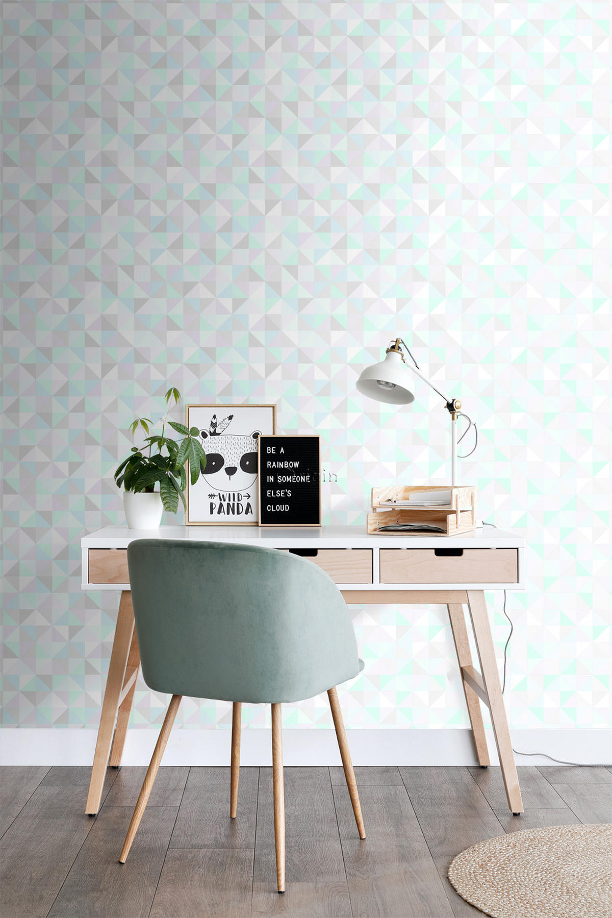 TAPETE Dreiecke 53 cm x 10.05 m - Weiß, Papier (53/0.1cm) - Origin Wallcoverings