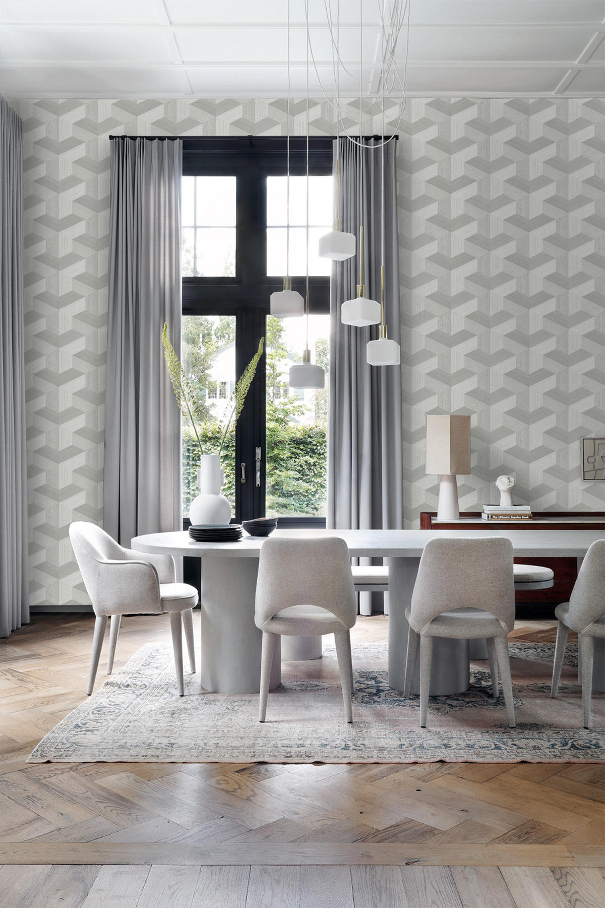 TAPETE 3D-Muster 53 cm x 10.05 m - Grau, Papier (53/1000cm) - Origin Wallcoverings
