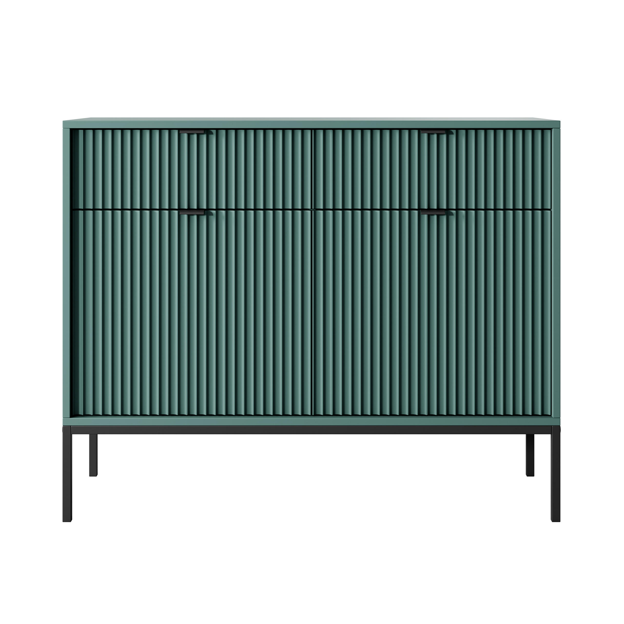 Thumbnail - Masseno Kommode, Hellgrün, Schwarz, Holzwerkstoff, 2 Schubladen, 104x83x39 cm, Wohnzimmer, Kommoden & Sideboards, Kommod...