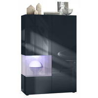 VITRINE Morena Einsatz in Eiche Nordic - Silbereichenfarben, Holzwerkstoff (91.5/136.5/37cm) - Vladon