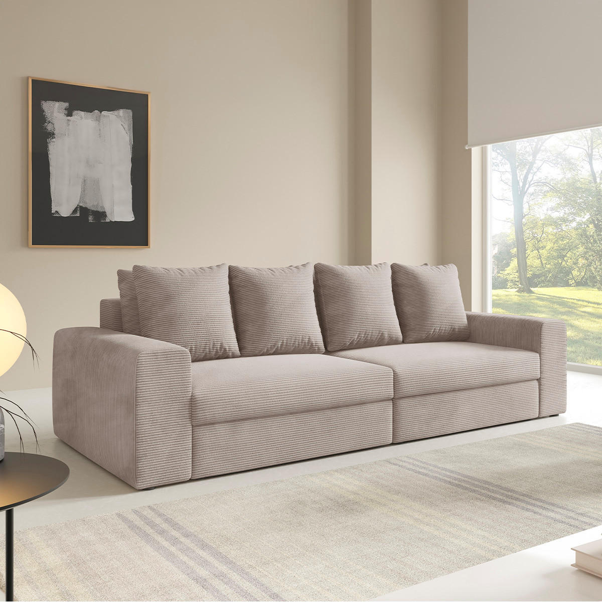 SOFA Paola 3 Sitzplätze Taupe - Taupe, Holz (272/86/120cm) - Petits-meubles