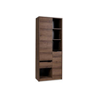 REGAL MERO mit Türen und Schubladen, Dunkelbraun - Dunkelbraun, Holzwerkstoff (80/200/40cm) - KONSIMO®