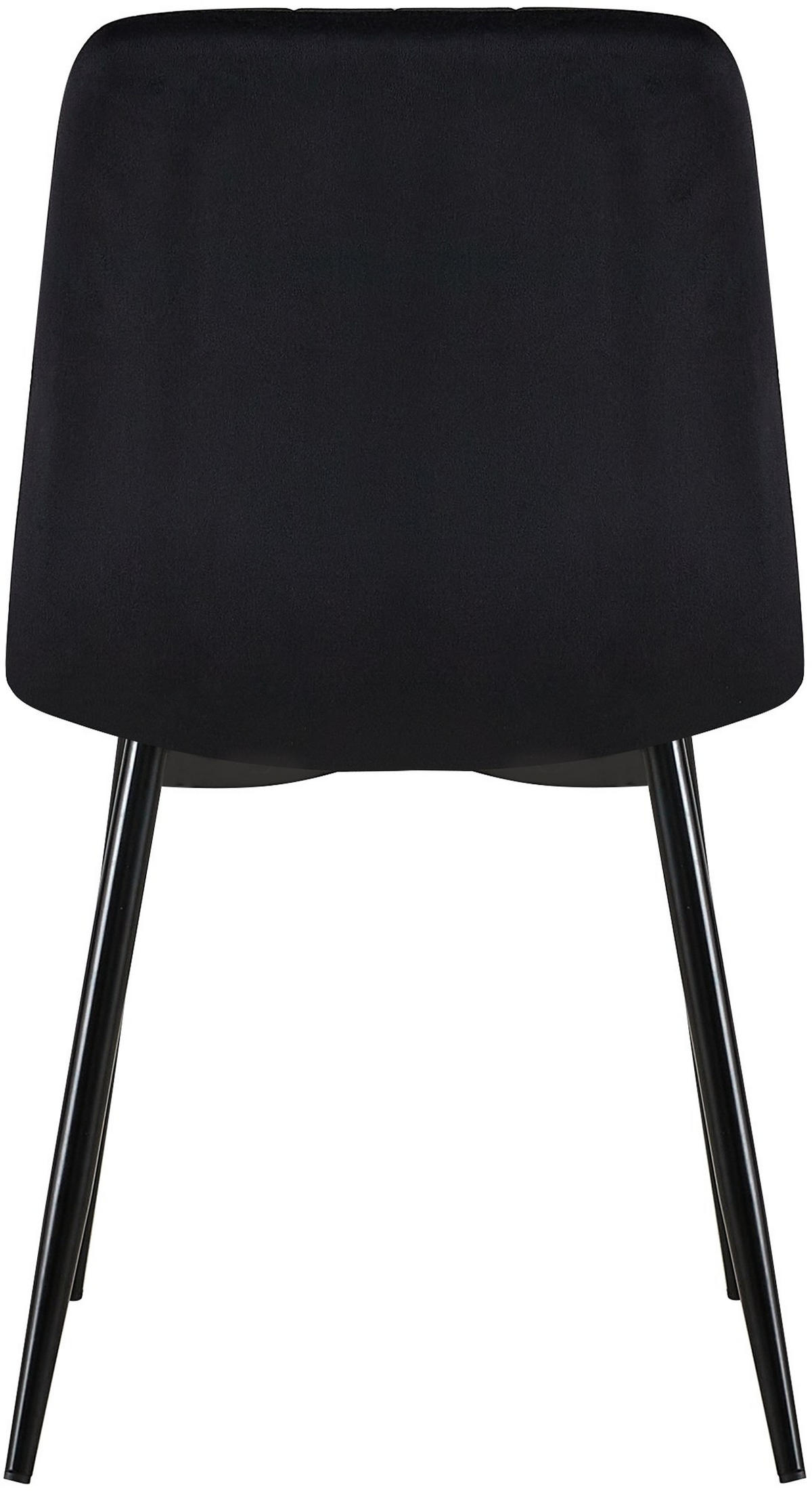 STUHL 4er Set Samt Schwarz - Schwarz, Textil/Metall (45/88/53cm) - CLP