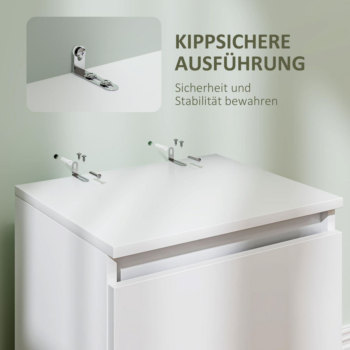 NACHTTISCH mit 2 Schubladen ca. 40 x 32 x 56 cm, Weiß - Weiß, Holzwerkstoff (39.6/56/32.3cm) - HOMCOM