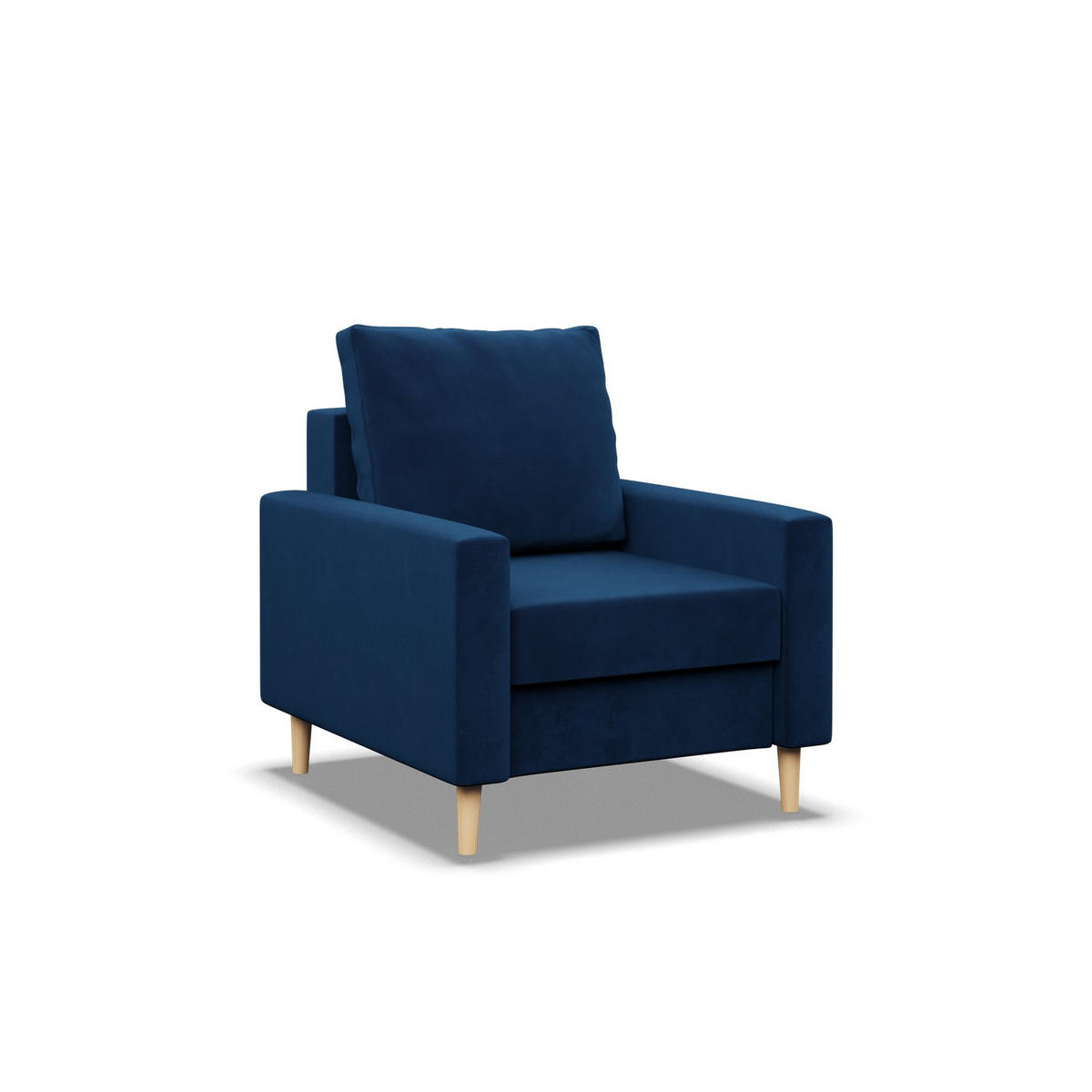 LOUNGESESSEL BLANK, Dunkelblau - Blau, Textil (75/88/92cm) - Mebligo