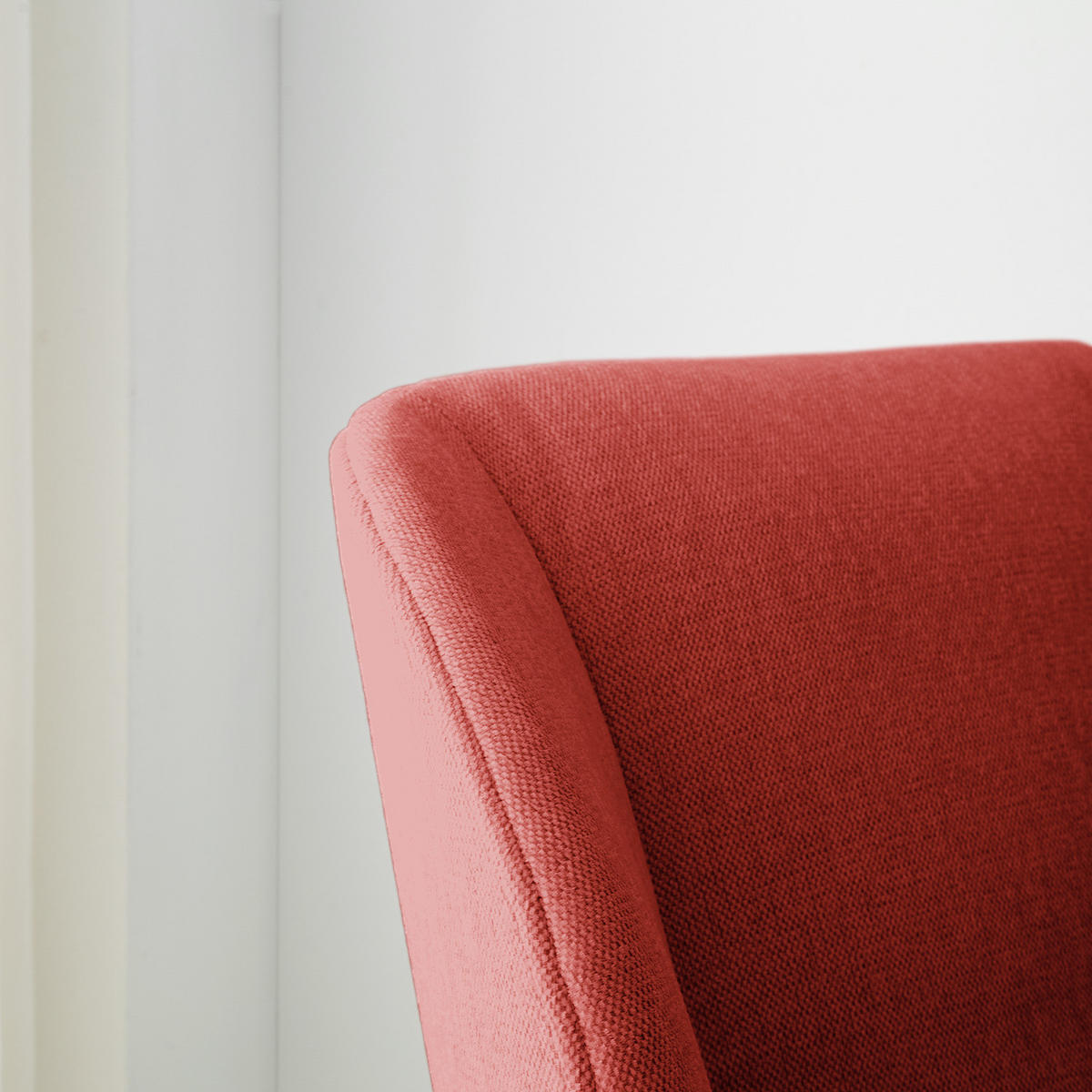 SESSEL - Eichefarben/Rot, Eichenholz/Textil (82/102/90cm) - home24