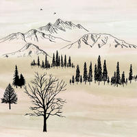 FOTOTAPETE Landschaft 300 x 280 cm - Beige, Papier (300/280cm) - Sanders & Sanders