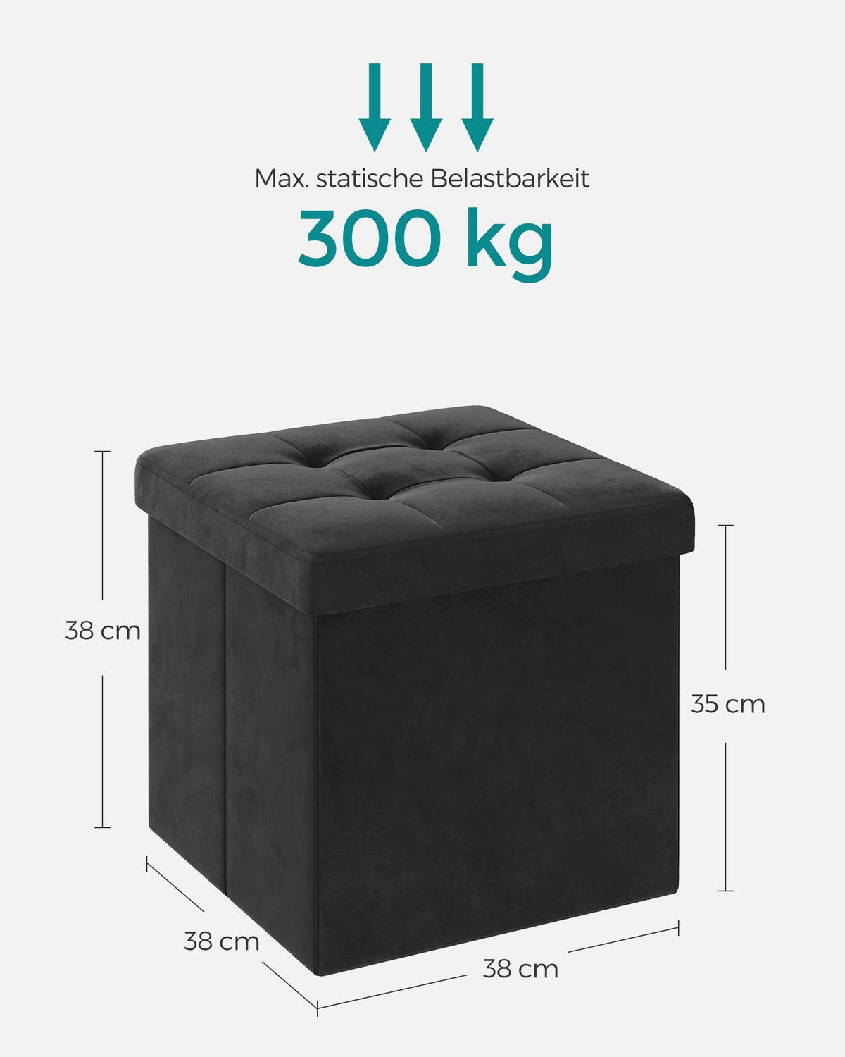 SITZBANK MAPUTO - Schwarz, Holzwerkstoff (38/38/38cm) - Hansiro