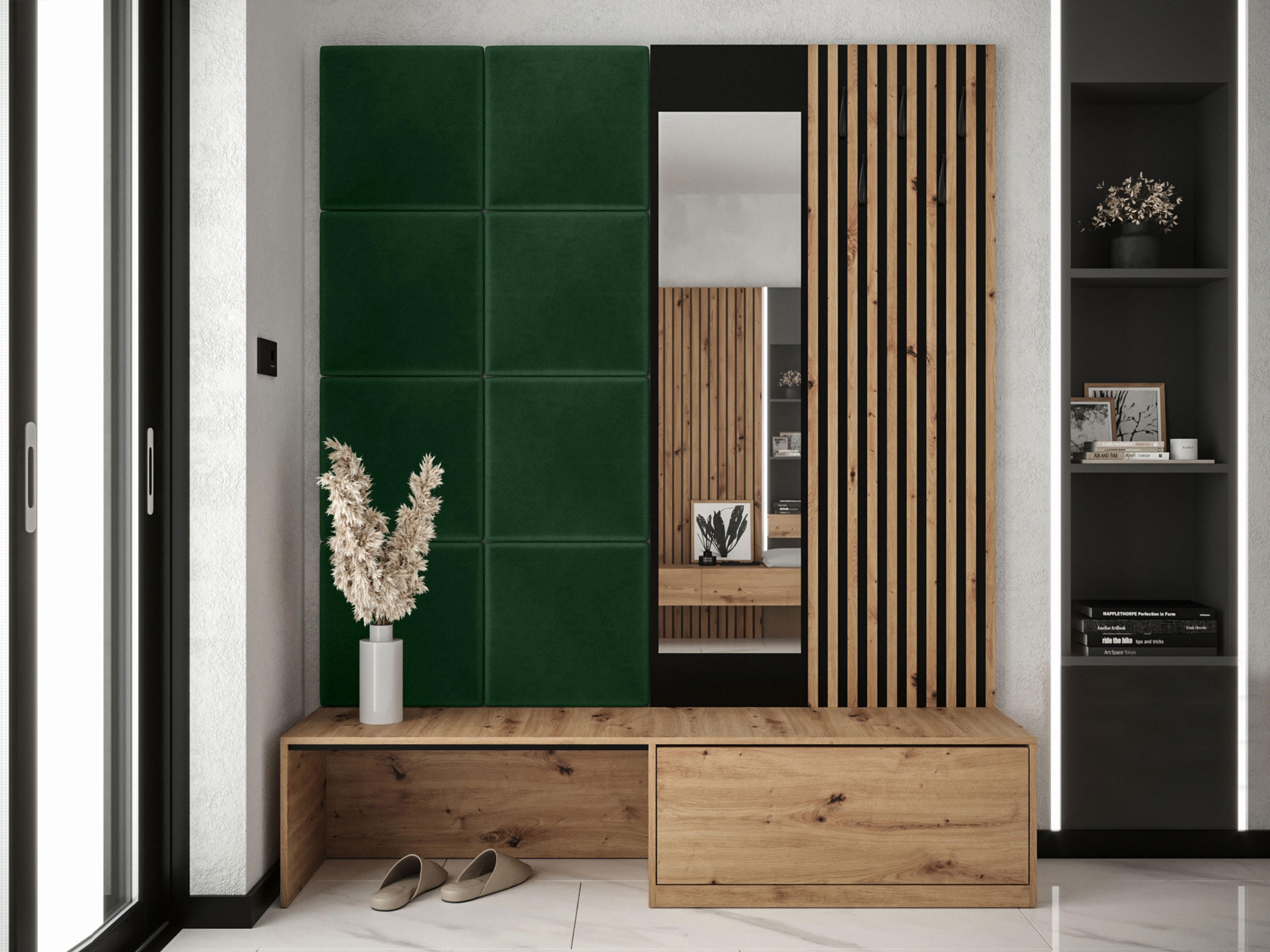GARDEROBE Premium - Braun/Grün, Holzwerkstoff (172/205/42cm) - MIRJAN24