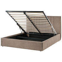 BETT mit Stauraum 140/200 cm Taupe Tarascon - Taupe, Textil (140/200cm) - Beliani