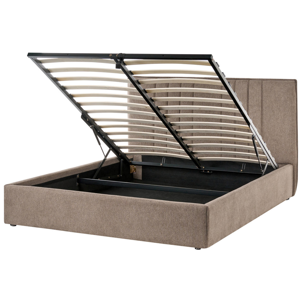 BETT mit Stauraum 140/200 cm Taupe Tarascon - Taupe, Textil (140/200cm) - Beliani