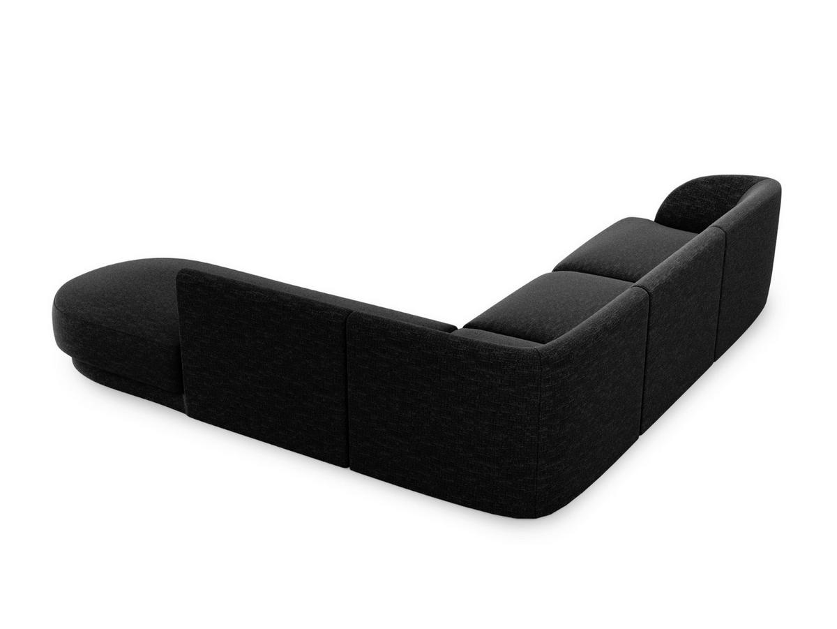 ECKSOFA rechts Miley aus Chenille-Stoff schwarz 6 Sitzplätze - Schwarz, Textil (248/255cm) - Micadoni