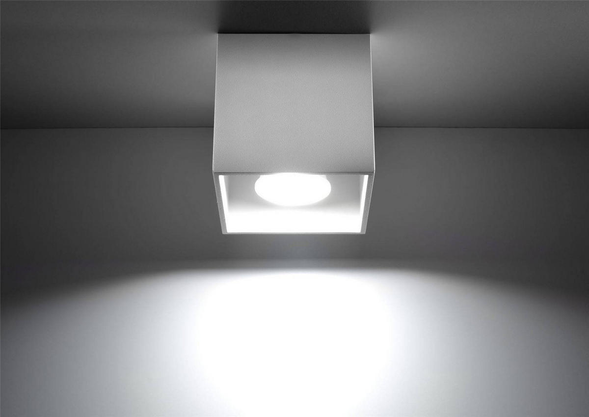 DECKENLEUCHTE Aluminium Weiß - Weiß, Metall (10/10/10cm) - Sollux Lighting