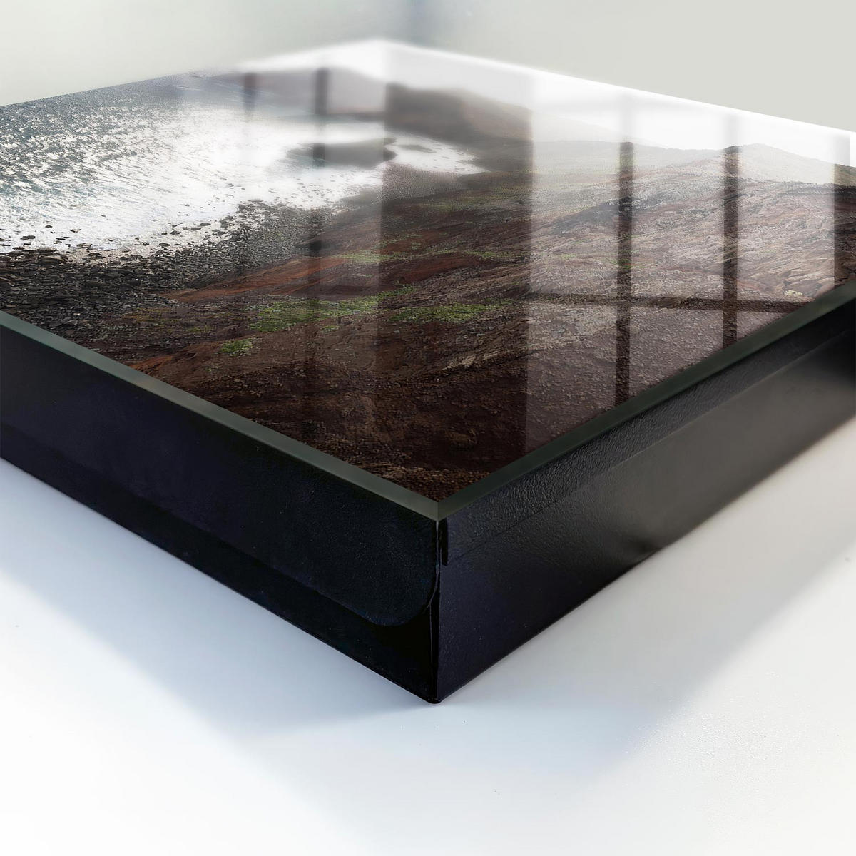 SCHLÜSSELBOX Schwarz 30x30 cm- Türöffnung nach rechts - Meeresklippen - Braun, Metall (30/30/5cm) - TULUP