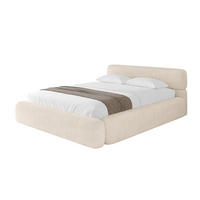 POLSTERBETT mit Bettkasten und Lattenrost, Bett mit Matratze H3/H4 - ENORA-V1 200x200 Beige - Creme, Holzwerkstoff/Textil (200/200cm) - ALTDECOR