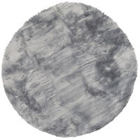 LUXUS SUPER SOFT FELLTEPPICH ASPEN RUND MELIERT - Grau, Textil (160/160cm) - Pergamon