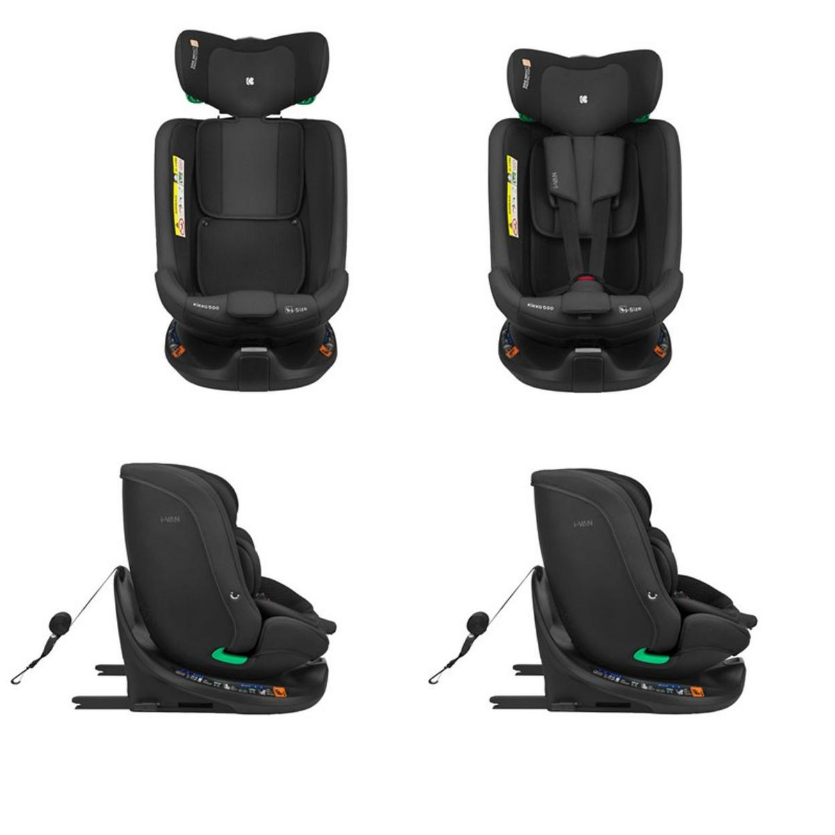 KINDERSITZ i-Van i-Size dunkelgrau (40-150cm) Isofix Gruppe 0+/1/2/3 Kopfstütze - Grau, Kunststoff (43/58cm) - Kikka boo